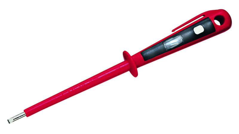 CIMCO - Spannungsprüfer Euro LxB 14x3,5mm, Prüfbereich Volt 125-250 AC, Grösse 190mm
