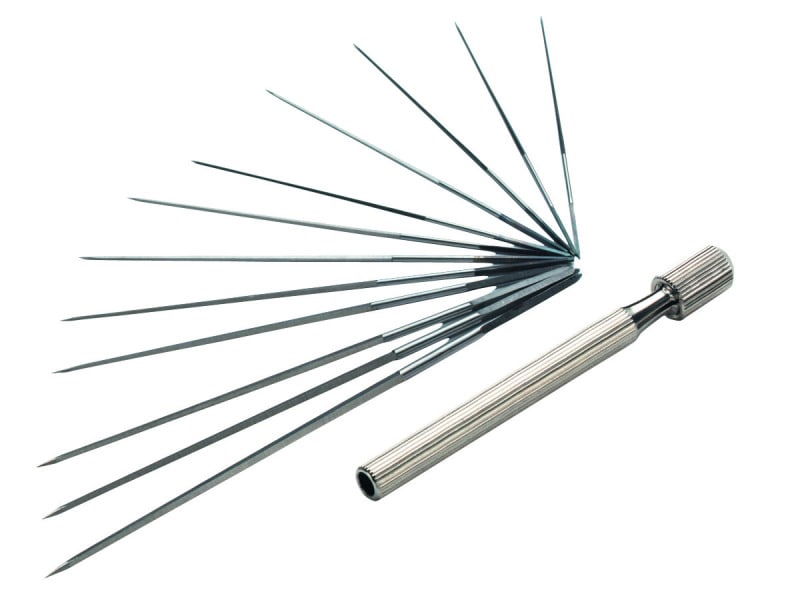 CIMCO - Düsenreibahlen-Satz, 12 Düsenreibahlen und Halter, 0,61-1,9mm Ø