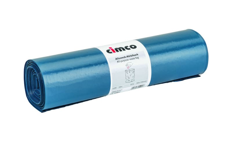 CIMCO - Allzweck-Abfallsack, Inhalt 120l, blau, 700x1100mm, 25 Sack auf einer Rolle