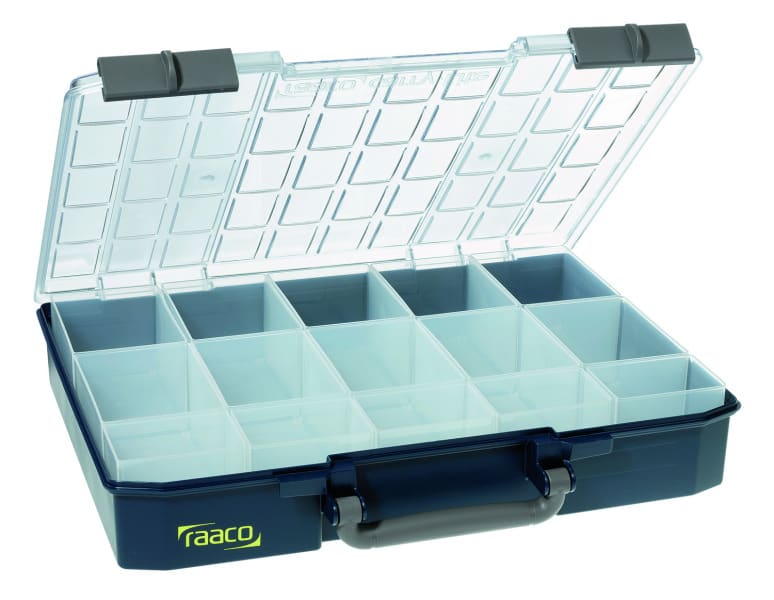 CIMCO - Aufbewahrungskoffer raaco Carry-Lite 80, Raster 5 x 10, inkl. 15 Einsätze