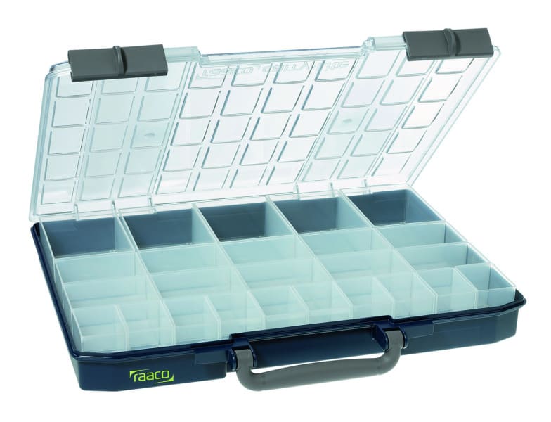 CIMCO - Aufbewahrungskoffer raaco Carry-Lite 55, Raster 5 x 10, inkl. 25 Einsätze