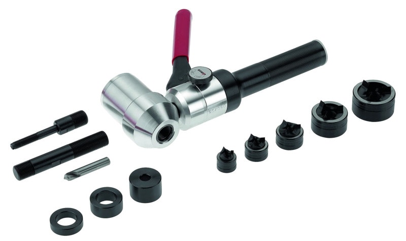 CIMCO - Schraublocher-Set Diamant 12-teilig inklusive Handstanze 90°