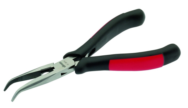 CIMCO - Elektronik-Spitzzangen mit Schneide gebogene Form, Spitze 2,5x1,5mm, 150mm