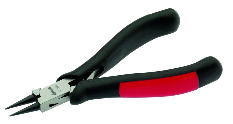 CIMCO - Elektronik Rundzange kurz glatte Backen Spitze Ø1,5mm 130mm