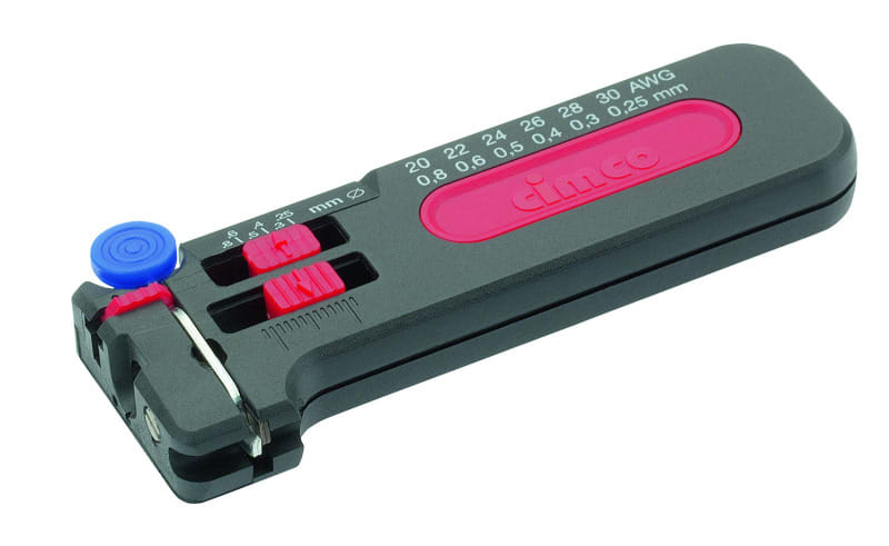 CIMCO - Jokari Präzisions-Abisolierer PWS-PLUS, blauer Druckknopf, 0,30 - 1,00 mm Ø
