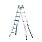 CIMCO - Höhenverstellbare Aluminium-Teleskop-Leiter inklusive Traverse mit 2 x 7 Stufen
