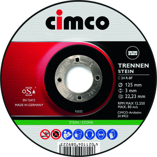 CIMCO - Korund-Trennscheibe STEIN, 125 mm Ø