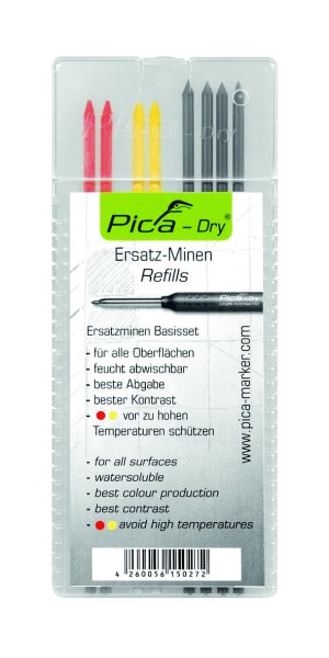 CIMCO - 8er Pack Ersatzminen zu 212151, rot/gelb/graphit