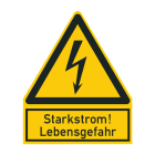 CIMCO - Warnschild 'Starkstrom! Lebensgefahr', selbstklebend