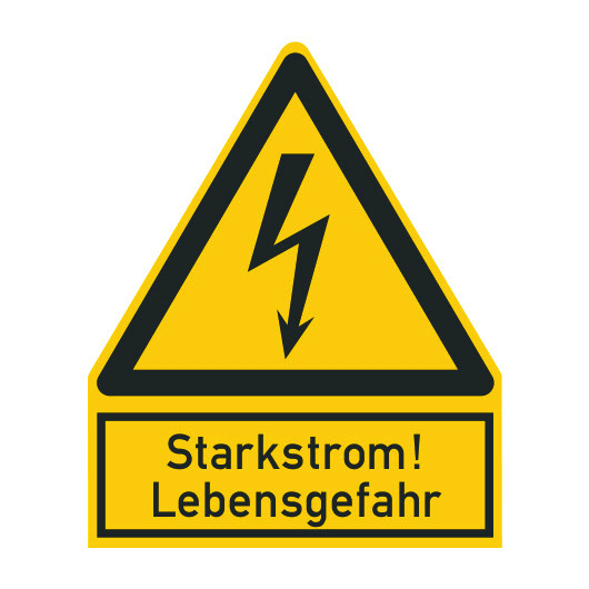 CIMCO - Warnschild 'Starkstrom! Lebensgefahr' Kunststoff