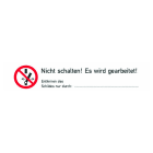 CIMCO - Warnaufkleber 'Nicht Schalten! Es wird gearbeitet!', selbstklebend
