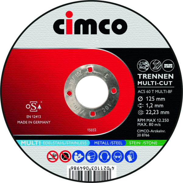 CIMCO - Korund-Trennscheibe Multi-Cut, NormalausführungT, 125 mm Ø