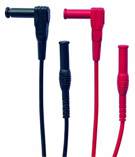 CIMCO - Messleitungs-Set, Bananenstecker schwarz/rot L = 1m