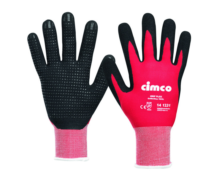 CIMCO - Arbeitshandschuh ''Grip Flex'' schwarz/rot, Größe 10/XL
