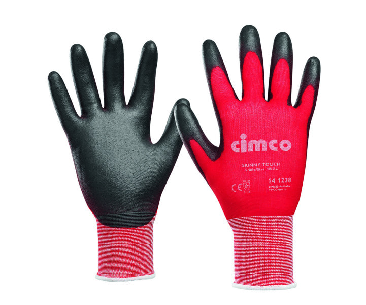 CIMCO - Arbeitshandschuh ''Skinny Touch'' grau/rot, Größe 11/XXL
