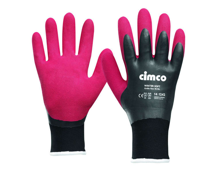 CIMCO - Arbeitshandschuh ''Winter Soft'' dunkelrot/schwarz, Größe 9/L