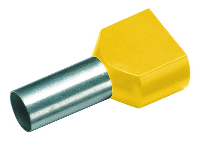 CIMCO - Zwillingsaderendhülse 2 x 6,0mm² x 14mm, gelb