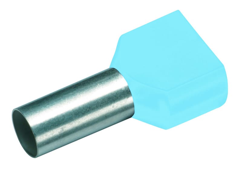 CIMCO - Zwillingsaderendhülse 2 x 0,25mm² x 8mm, hellblau