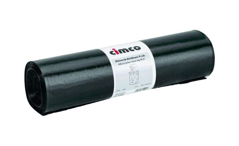 CIMCO - Allzweck-Abfallsack, Inhalt 120l, 70µ, schwarz, 700x1100mm, 15Sack auf einer Rol