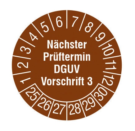 CIMCO - Prüfplakette Nächster Prüftermin DGUV V3 2026 gelb