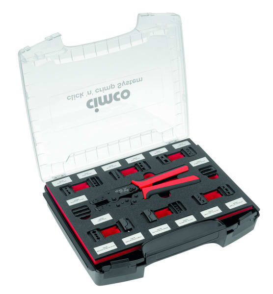 CIMCO - Click'n'Crimp Set komplett, Presszange mit 14 Wechseleinsätzen