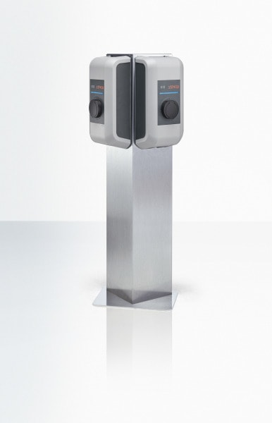 KEBA - Standsäule - Edelstahl Triangel für 2 Wallboxen