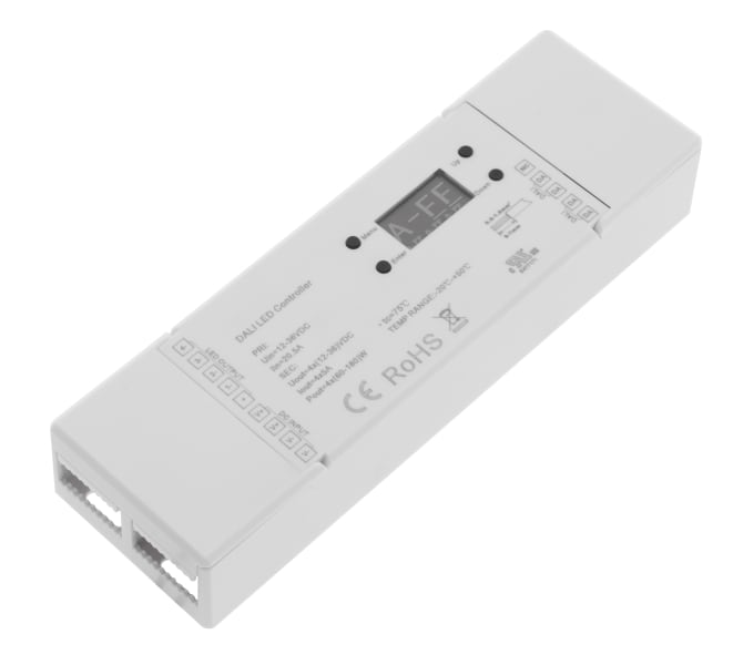 AUTLED - LED DALI PWM Dimmer 1-4 Kanal DT6 mit OLED Display