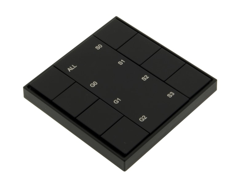 AUTLED - LED DALI Tastdimmer Mono 4 Zonen (Gruppen) - Schwarz
