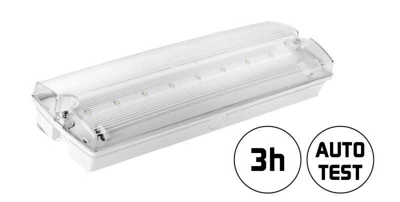 SPEKTRA LED - Notleuchte 4W 230VAC 150lm 860 180° IP65 SKII IK02 +5 Pikto