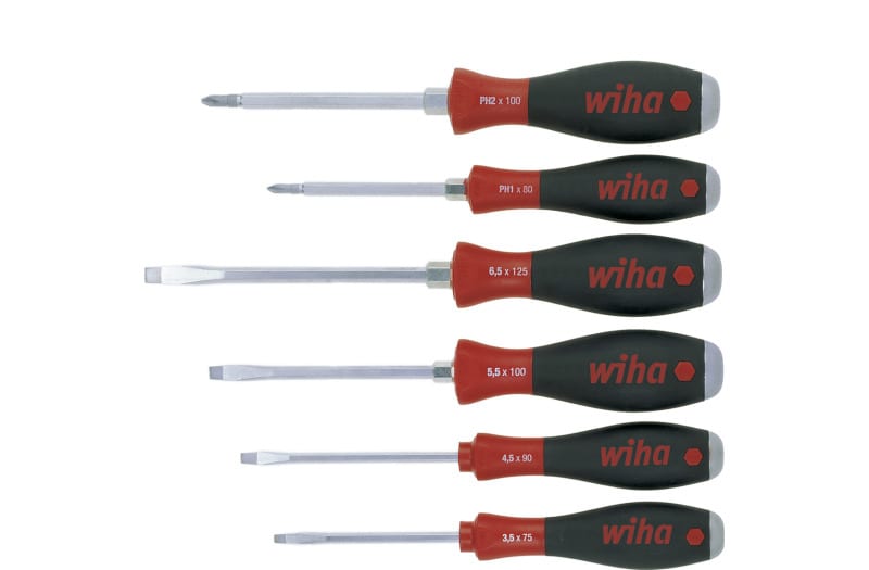 WIHA WERKZEUGE - Schraubendreher Set SoftFinish Schlitz, Phillips 6-tlg