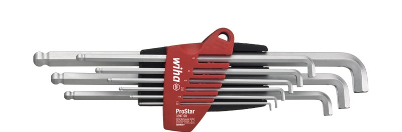 WIHA WERKZEUGE - Stiftschlüssel Set im ProStar Halter 6-Kant-Kugelkopf kurzer Schenkel 10-tlg