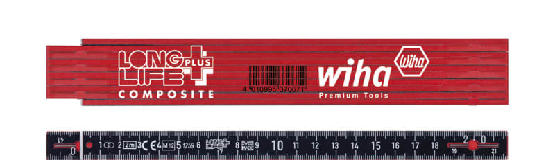 WIHA WERKZEUGE - Gliedermaßstab Longlife Plus Composite 2 m metrisch, 10 Glieder