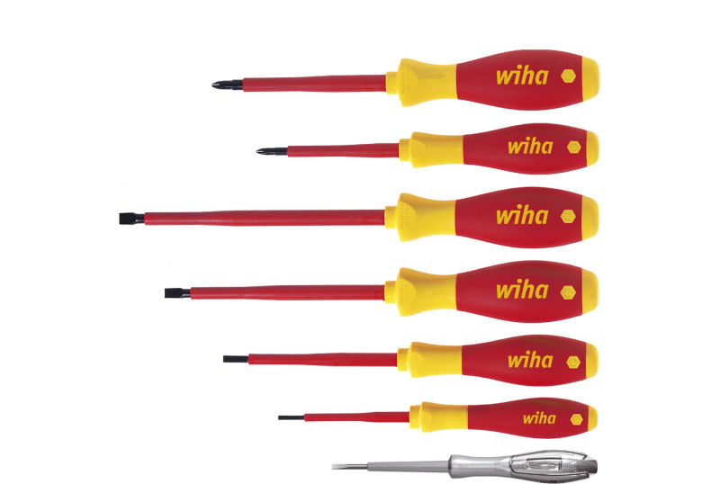 WIHA WERKZEUGE - Schraubendreher Set SoftFinish electric Schlitz, Phillips 7-tlg.