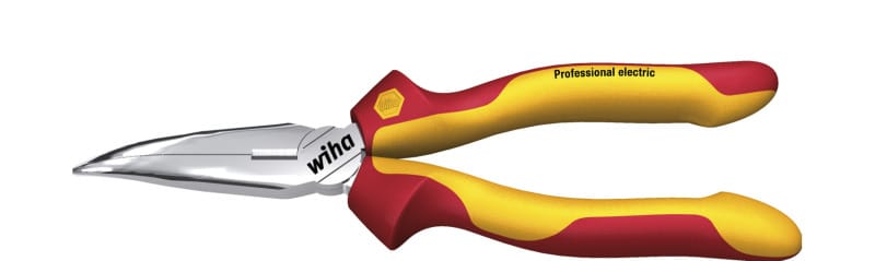 WIHA WERKZEUGE - Flachrundzange SB Professional electric mit Schneide gebogen, ca. 40°, 200mm