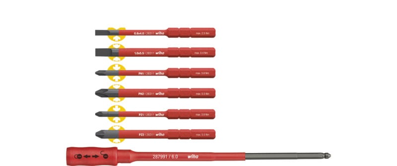 WIHA WERKZEUGE - Bit Set slimBit electric gemischt mit slimBit Halter 7-tlg.