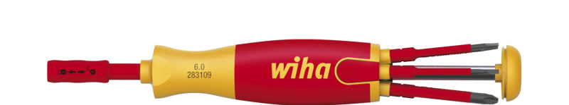 WIHA WERKZEUGE - Schraubendreher mit Bit Magazin LiftUp electric mit 6 slimBits