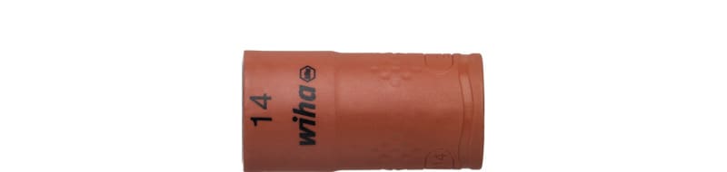 WIHA WERKZEUGE - Steckschlüsseleinsatz isoliert 3/8'' Außen6-Kant 14mmx3/8''