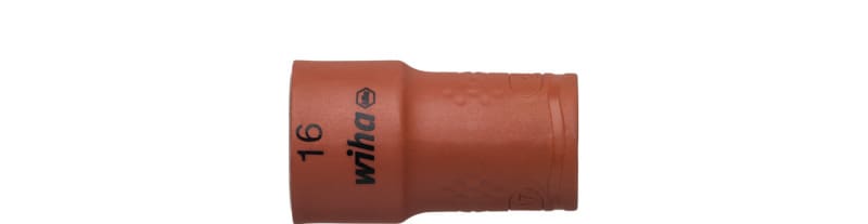 WIHA WERKZEUGE - Steckschlüsseleinsatz isoliert 3/8'' Außen6-Kant 16mmx3/8''