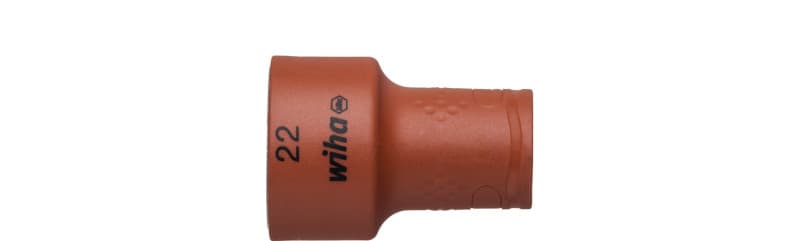 WIHA WERKZEUGE - Steckschlüsseleinsatz isoliert 3/8'' Außen6-Kant 22mmx3/8''
