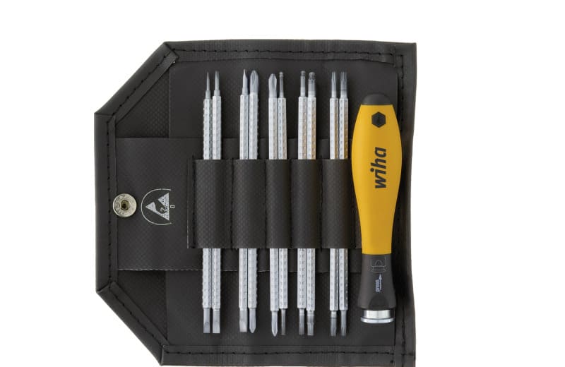 WIHA WERKZEUGE - Schraubendreher mit Wechselklingen Set SYSTEM 4 ESD gemischt 12-tlg