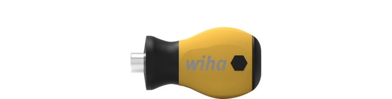 WIHA WERKZEUGE - Schraubendreher mit Bithalter magnetisch Stubby, 1/4''