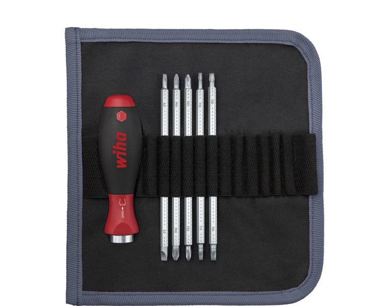 WIHA WERKZEUGE - Schraubendreher mit Wechselklingen Set SYSTEM 6 gemischt 7-tlg. inkl. Rolltasche