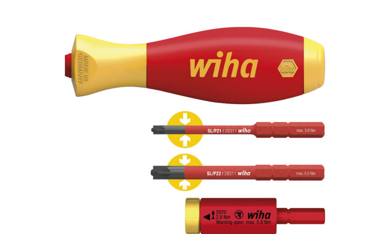 WIHA WERKZEUGE - Drehmoment Set easyTorque Adapter electric SL/PZ 4-tlg 2,8Nm