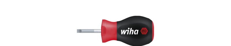 WIHA WERKZEUGE - Schraubendreher SoftFinish Schlitz mit kurzer Rundklinge, 5,5x25mm