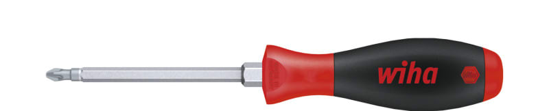 WIHA WERKZEUGE - Schraubendreher SoftFinish Pozidriv mit 6-Kantklinge und 6-Kantansatz, PZ1x80mm