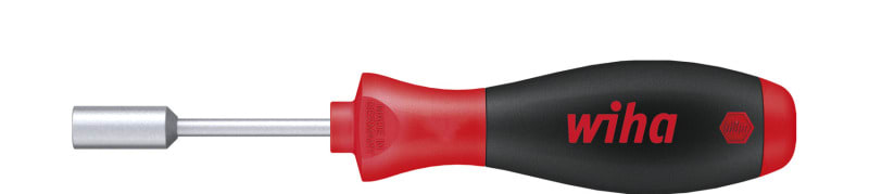 WIHA WERKZEUGE - Schraubendreher SoftFinish 6-Kant-Steckschlüssel, kurze Rundklinge, 7x65mm