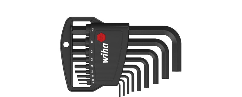 WIHA WERKZEUGE - Stiftschlüssel Set im Classic Halter 6-Kant 10-tlg. schwarzoxidiert