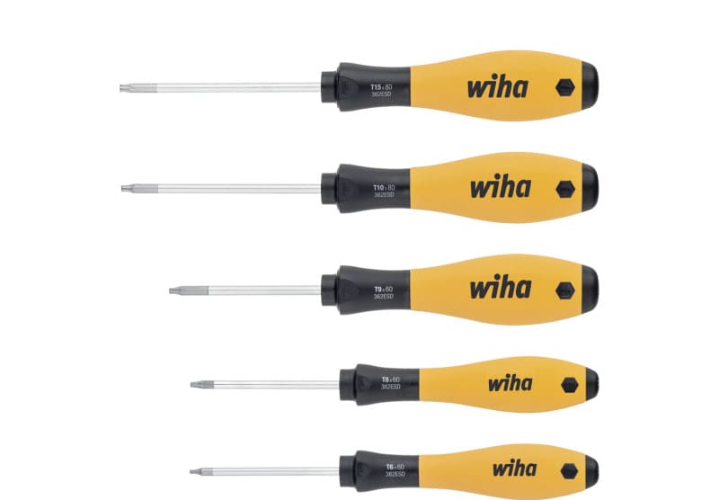 WIHA WERKZEUGE - Schraubendreher Set SoftFinish ESD TORX 5-tlg.