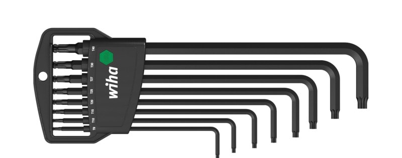 WIHA WERKZEUGE - Stiftschlüssel Set im Classic Halter TORX Kugelkopf 9-tlg. schwarzoxidiert