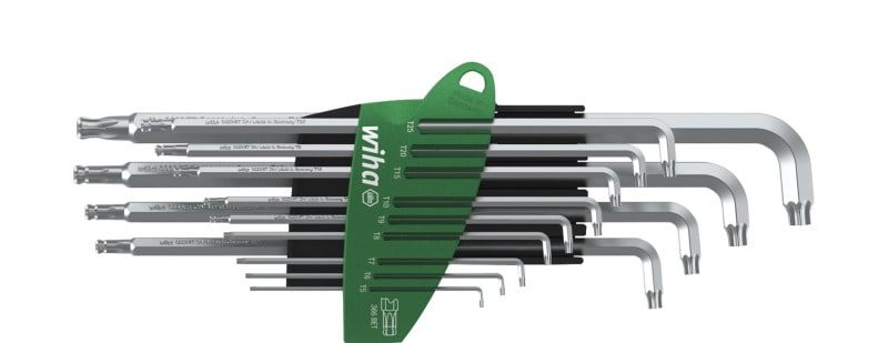 WIHA WERKZEUGE - Stiftschlüssel Set im ProStar Halter Stubby TORX-Kugelkopf Titansilber 14-tlg.